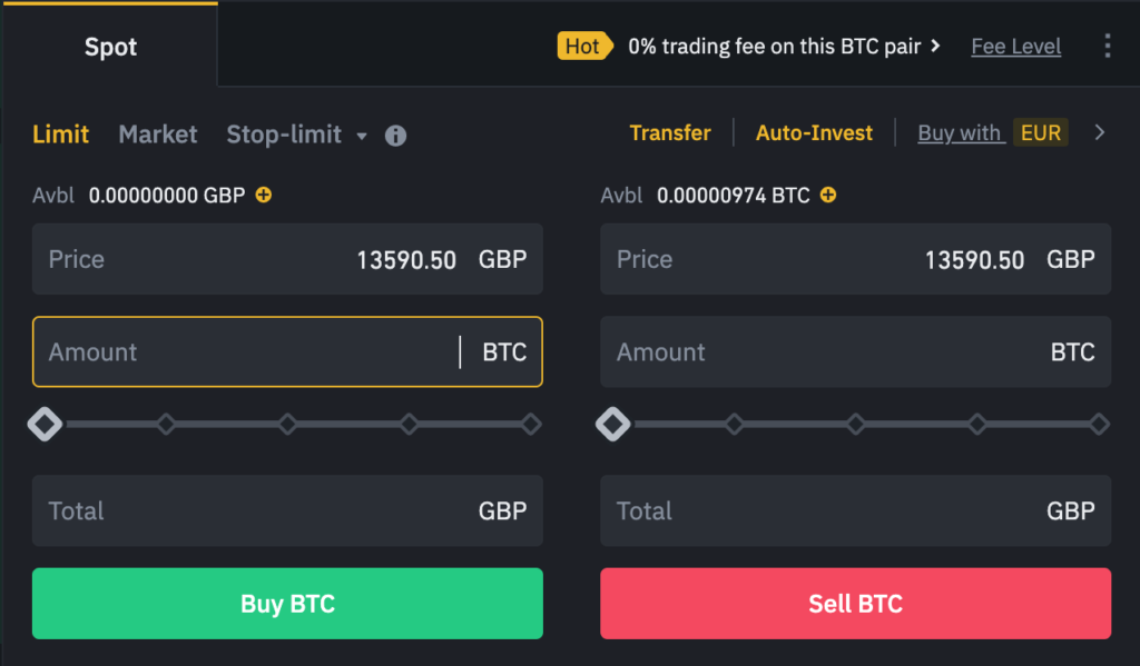 buy crypto with binance: Binance Spot Trading