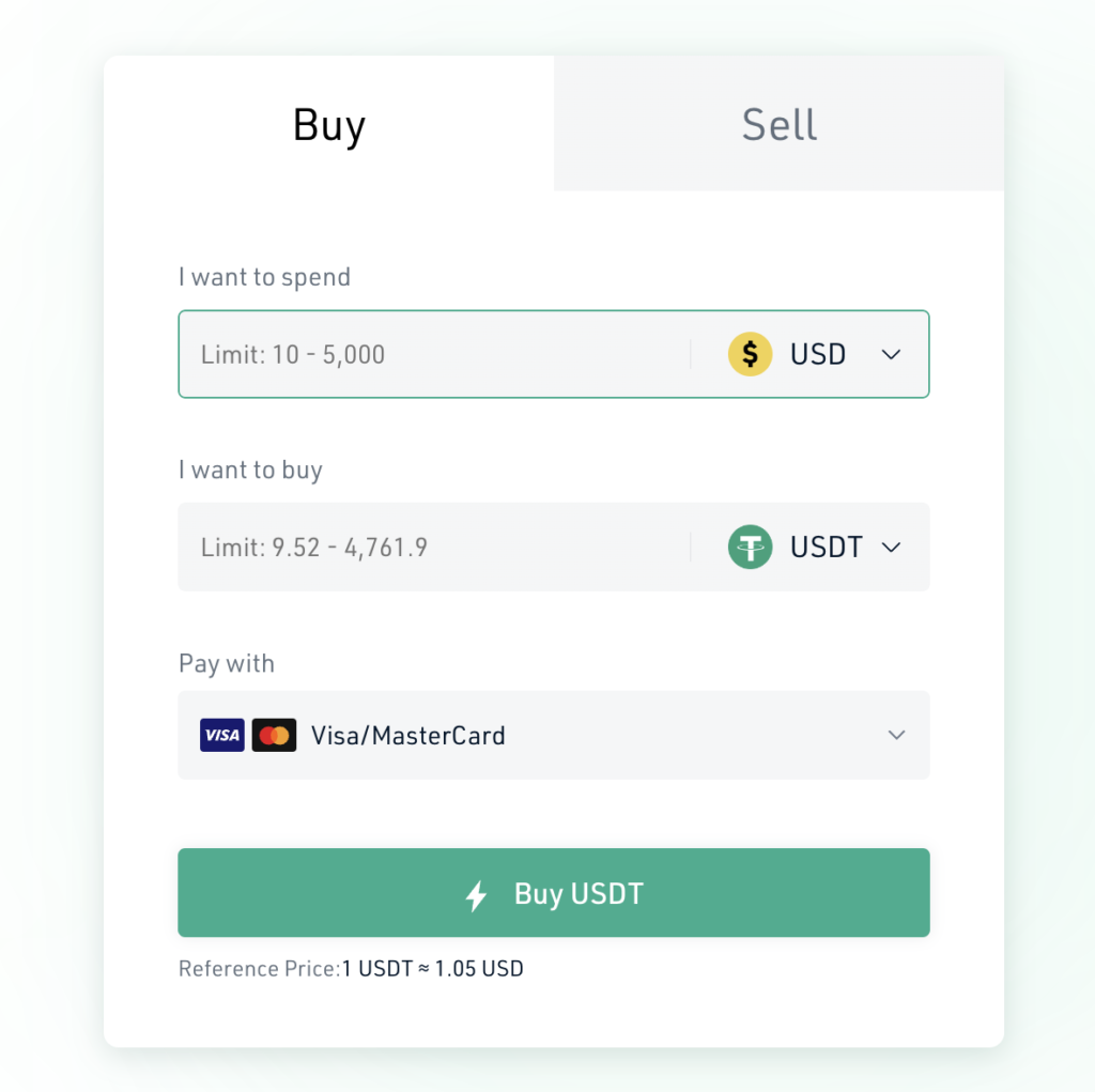 Buy crypto with kucoin (Fast Trade)
