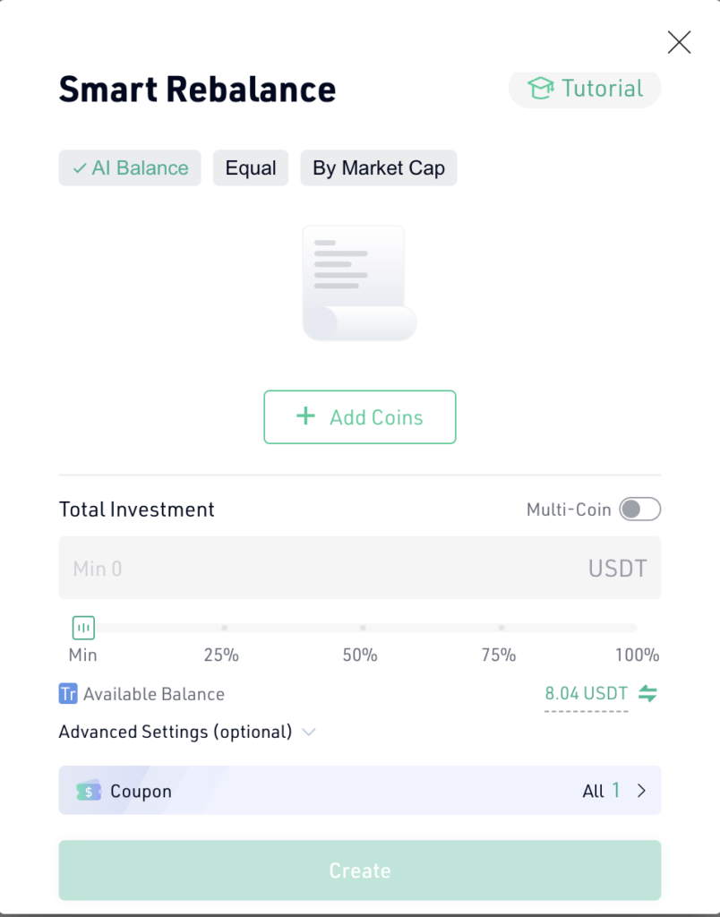 Smart-Rebalance free crypto trading bot on kucoin
